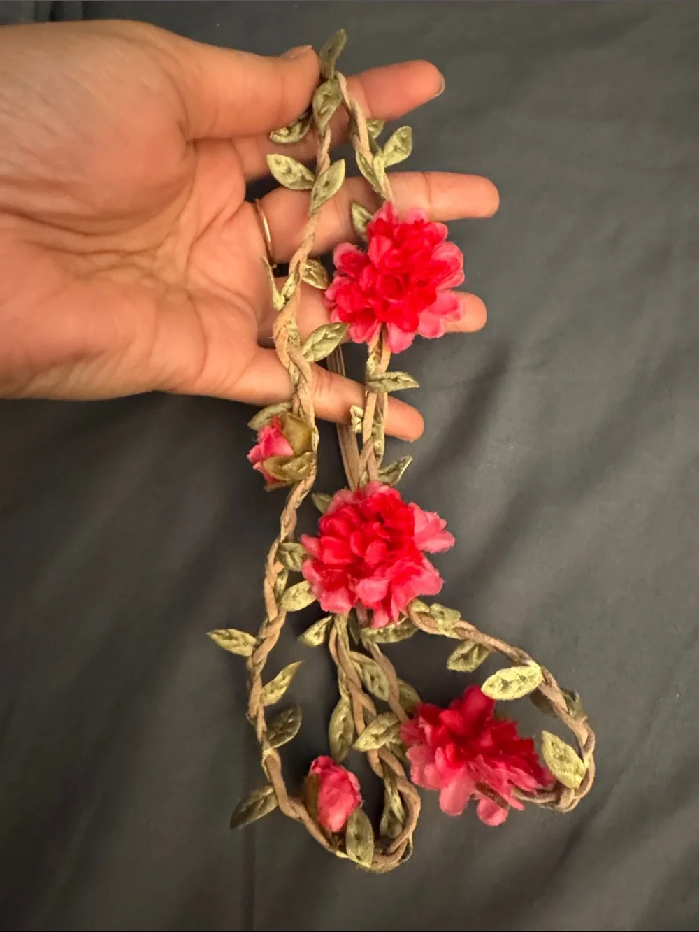 Zara Pink Floral Braided Vine Headband